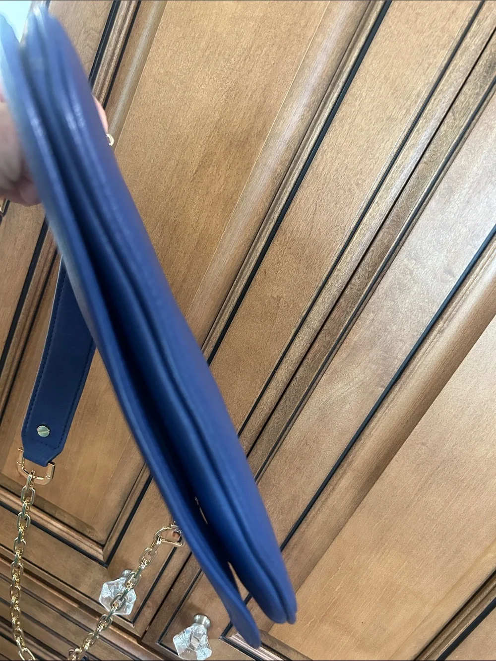 Tory Burch Royal Blue Leather Crossbody with Gold Chain